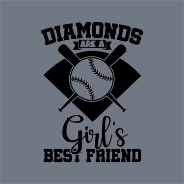The InkMerge Diamonds Are a Girl’s Best Friend DTF Transfer features two crossed bats, a baseball, and diamond shape. Perfect for baseball moms creating custom tees—ready to press for easy application.